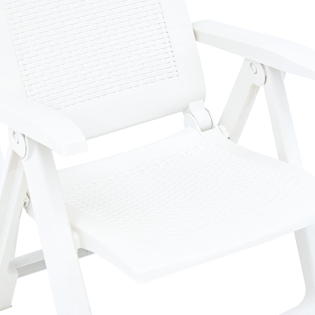 Verstellbare Gartenstühle 2 Stk. Kunststoff Weiss